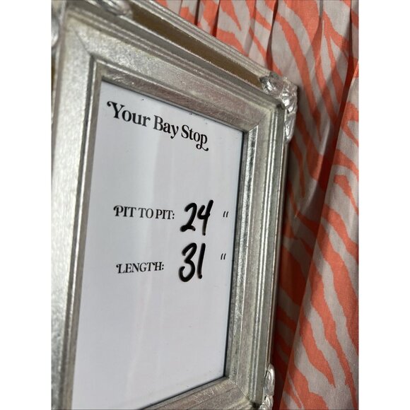 Chico's Womens Tunic Top Blouse Large Embellished Orange Animal Print Semi Sheer - Picture 10 of 10